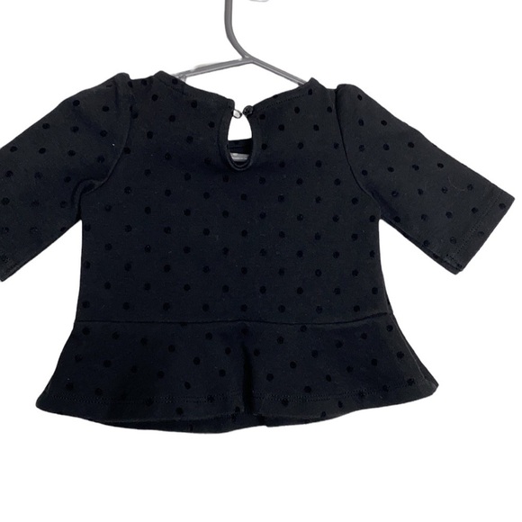 Janie and Jack Black Polka Dot Top - Picture 2 of 3
